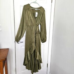 Women's 16 NWT green Wrap Dress ASOS Flounce London
